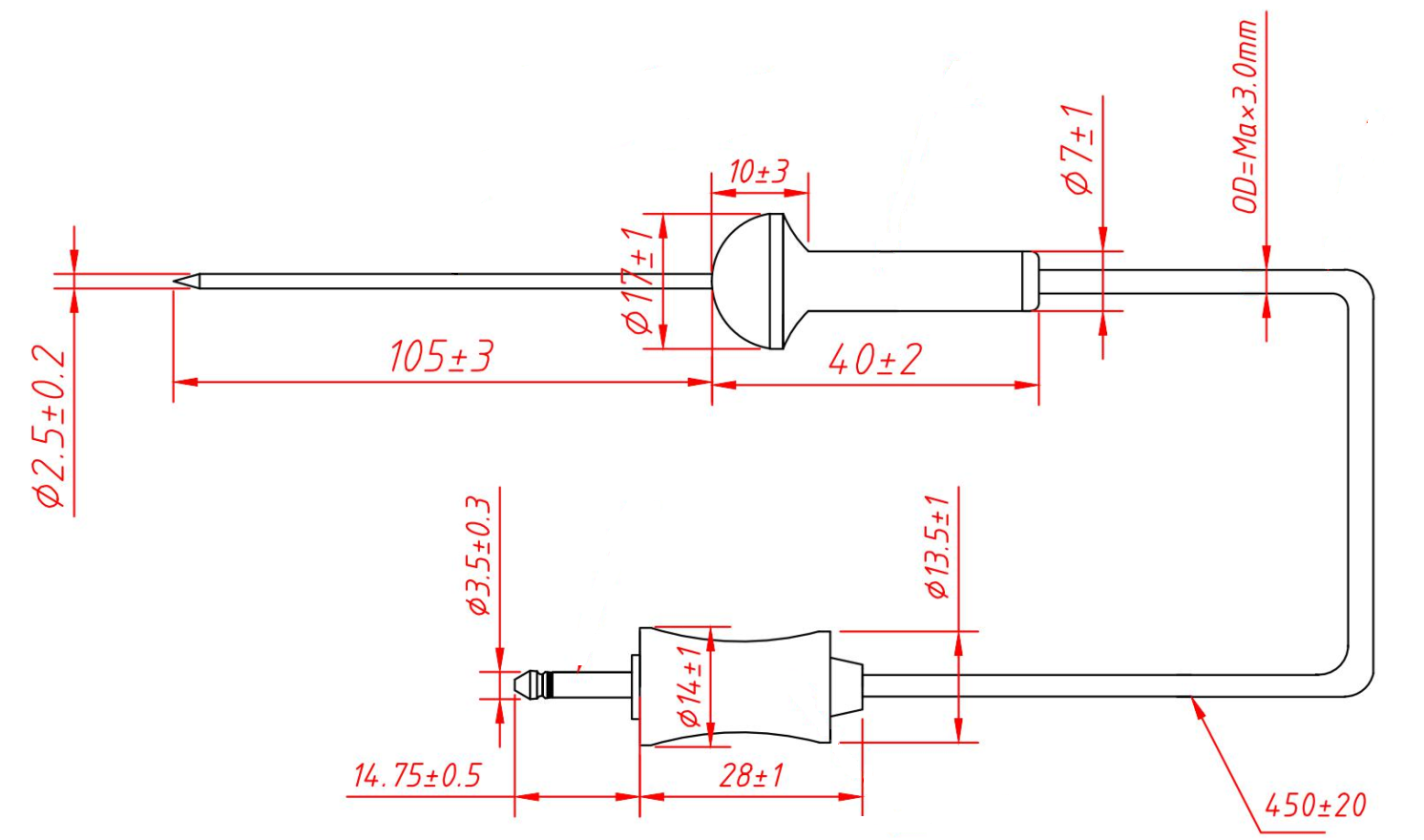 Small Oven Temperature Probe